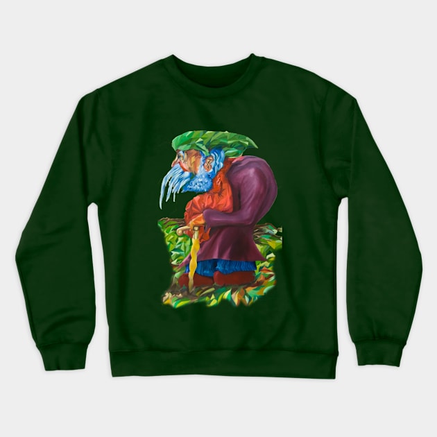 Old Man Collecting Sticks - But Not On The Sabbath Crewneck Sweatshirt by Lavott4Art